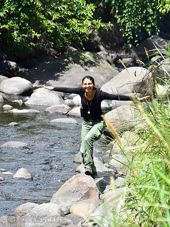 Our guide Mercedes trying to coax a Sunbittern to fly away for photo op.