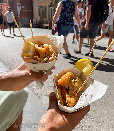 Riomaggiore fried fish cones.