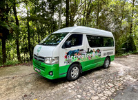 Our vehicle from Borneo Eco Tours complete with bird guid and driver.
