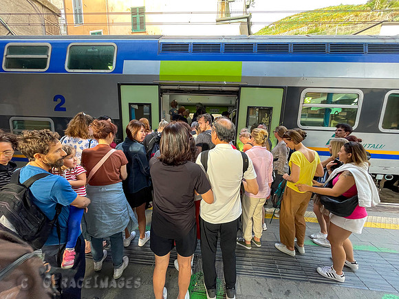 Still busy in October. Cinque Terre train.