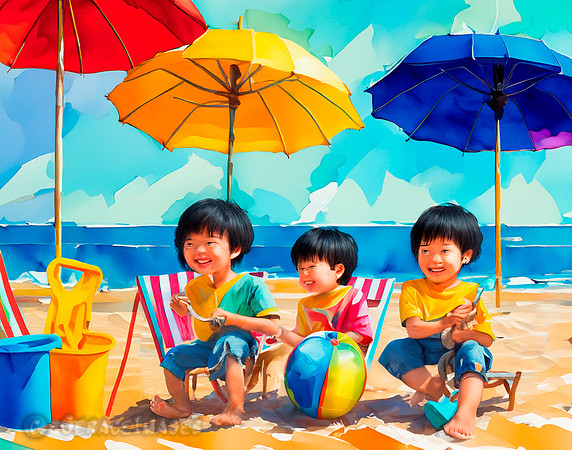 Kids at the Beach Collection #27
