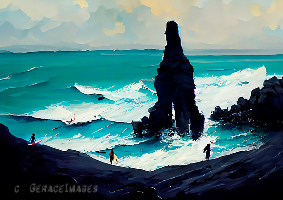 Surfers at the Beach Collection #1