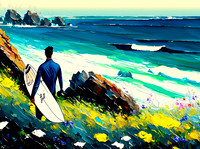 Surfers at the Beach Collection #3