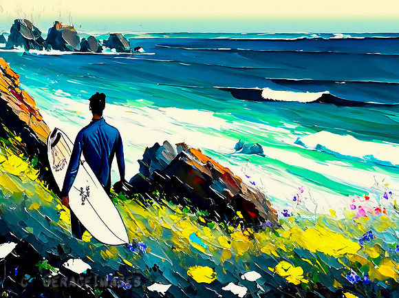 Surfers at the Beach Collection #3