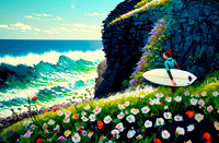 Surfers at the Beach Collection #9
