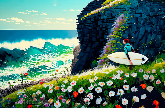 Surfers at the Beach Collection #9