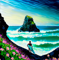 Surfers at the Beach Collection #4