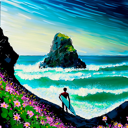 Surfers at the Beach Collection #4