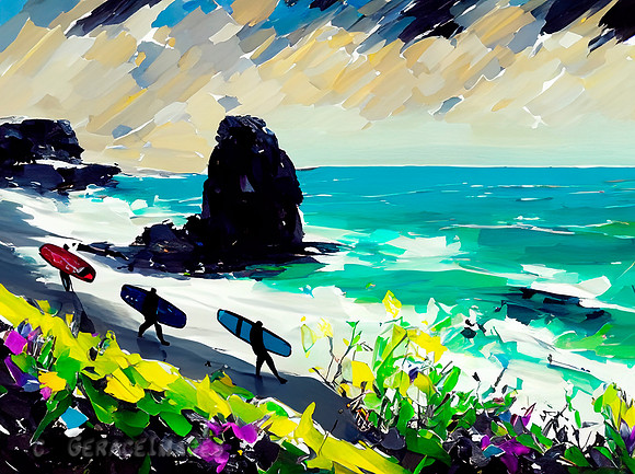Surfers at the Beach Collection #6