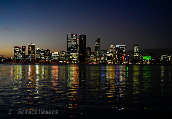 The Perth Skyline seen from South Perth, at different shutter speeds.