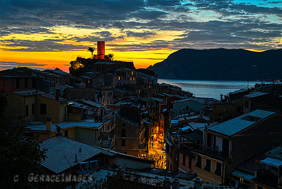 Vernazza sunset view from Casa Cató.