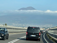 Mount Vesuvius in the distance.