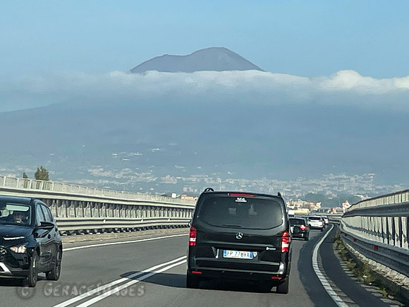 Mount Vesuvius in the distance.